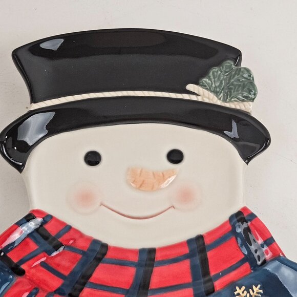 Whole Home Snowman Platter Holiday Collection Ceramic Vintage Christmas Decor - Picture 4 of 13